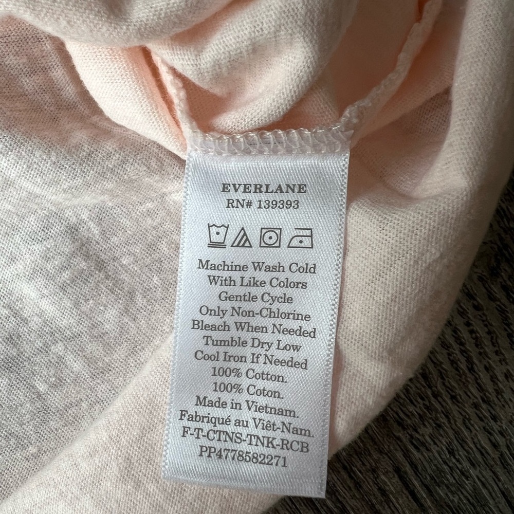 Everlane Top Pink Cotton Tank Top Size Small V Neck Sleeveless Womens - Picture 5 of 7